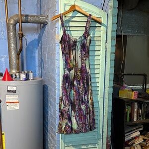 Elegant Floral Midi Dress in Purple